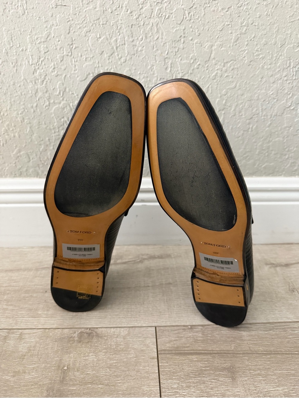 Tom Ford Black Embossed Leather Bit Loafers with Gold Hardware men 11.5 - Picture 5 of 5